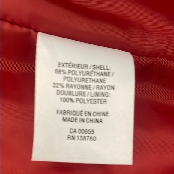 Women's Brick Red Faux Leather Jacket Fitted Pockets Front Zipper Size S - Picture 10 of 16